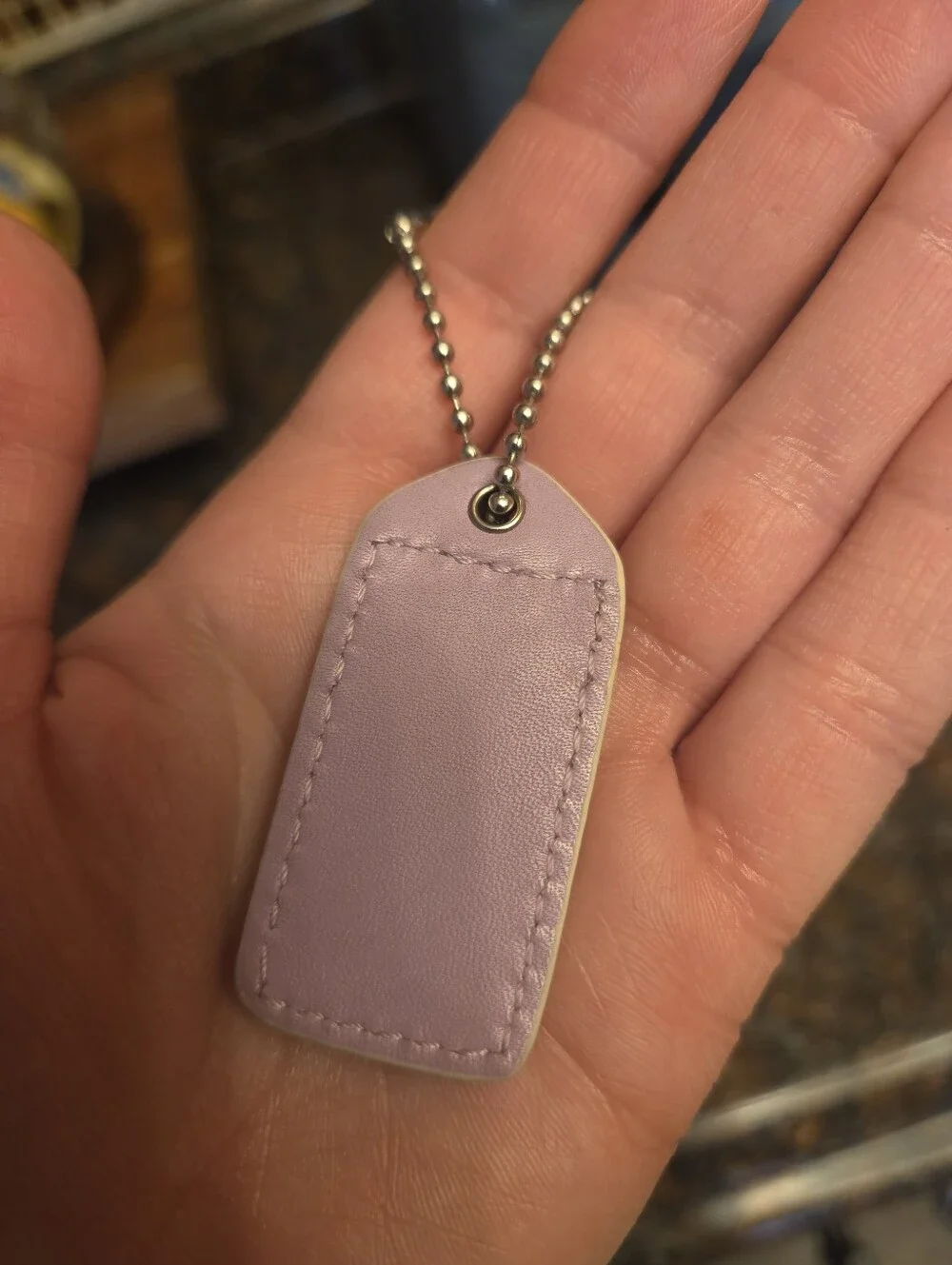 Coach Leather Hang Tag White & Purple Mini Bag Charm Key Chain Fob Replacement